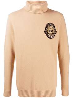 Balmain трикотажный джемпер с нашивкой-логотипом