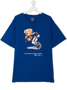 Ralph Lauren Kids футболка с принтом Football Bear