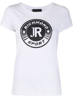 John Richmond футболка с логотипом и блестками