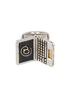 PAUL SMITH серебряные запонки в виде ноутбука