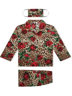 Dolce & Gabbana Kids пижама с леопардовым логотипом