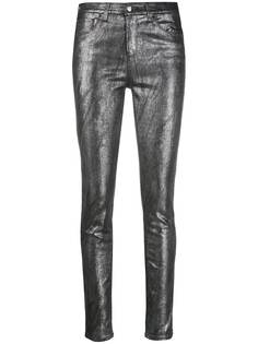 Emporio Armani джинсы скинни средней посадки с эффектом металлик