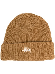 Stussy шапка бини с вышитым логотипом