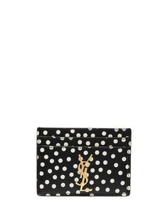 Saint Laurent картхолдер в горох с логотипом
