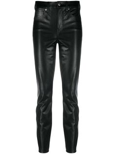 Veronica Beard брюки из искусственной кожи с завышенной талией