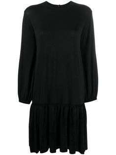 Emporio Armani расклешенное платье из джерси в мелкую точку