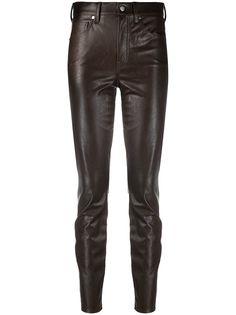 Veronica Beard брюки скинни из искусственной кожи