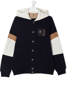 Brunello Cucinelli Kids бомбер в стиле колор-блок