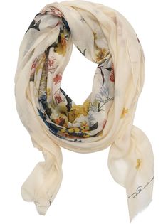 Oscar de la Renta шарф с цветочным принтом
