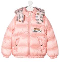 Moschino Kids куртка-пуховик Teddy Bear с логотипом