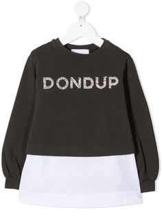 Dondup Kids футболка с длинными рукавами и вышитым логотипом