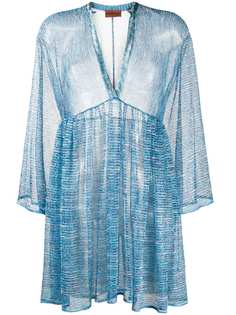 Missoni Mare полупрозрачное платье мини с вышивкой