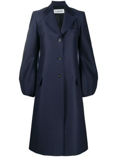 LANVIN однобортное пальто с объемными рукавами