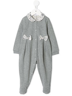 Il Gufo ромпер с цветочным принтом и бантом