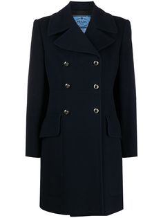 Prada Pre-Owned двубортное пальто 1990-х годов в стиле милитари