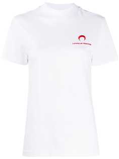 Marine Serre футболка с вышитым логотипом