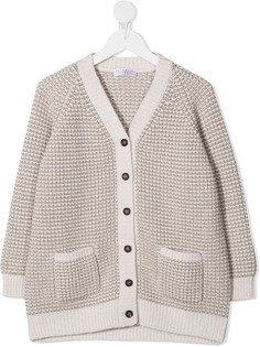 Brunello Cucinelli Kids кардиган с эффектом металлик