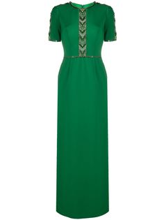 Jenny Packham платье с узором шеврон из бусин