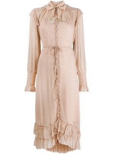 AllSaints платье-рубашка в горох с оборками
