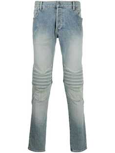 Balmain джинсы скинни со вставками