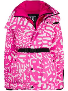 Dsquared2 пуховик DSQ2 с принтом граффити