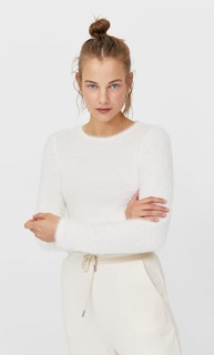 Stradivarius Укороченный Топ Soft Touch Женская Коллекция Ванильный Xl