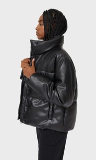 Stradivarius Стеганая Куртка Из Искусственной Кожи Женская Коллекция Черный L
