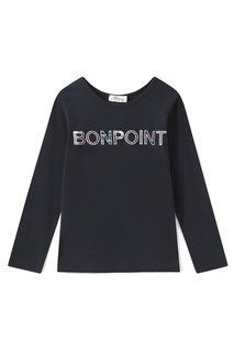 Темно-синий лонгслив с логотипом Bonpoint