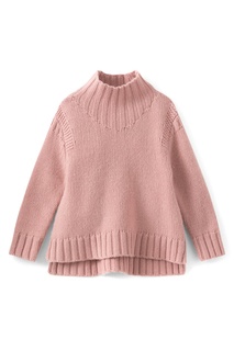 Розовый свитер с высокой горловиной Bonpoint