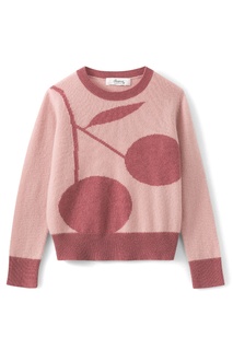 Розовый кашемировый свитер с принтом Bonpoint