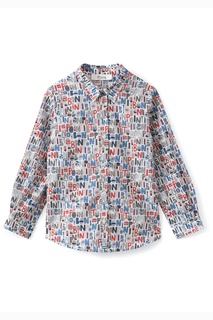 Хлопковая рубашка с принтом Agile4 Bonpoint