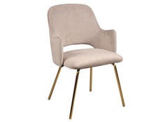 Кресло на металлических ножках (garda decor) бежевый 58x80x55 см.