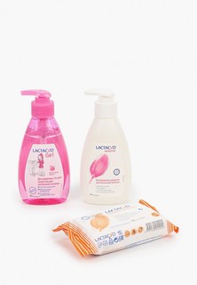 Набор для ванны и душа Lactacyd для чувствительной кожи средство для интим гигиены для девочек с 3-х лет 2 шт.+ салфетки, 2*200 мл+15 шт.