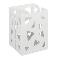 Стакан для пишущих принадлежностей квадратный узор металл белый Calligrata