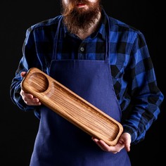 Блюдо-доска для подачи шашлыка, 40х10 см, массив дуба Доброе дерево