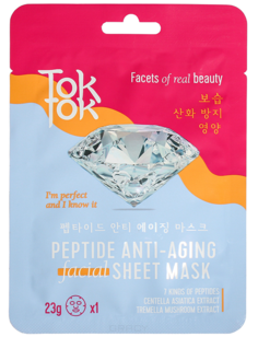 Domix, Антивозрастная тканевая маска для лица с пептидами Peptide Anti-Aging Facial Sheet Mask, 23 г Tok Tok