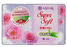 Domix, Ежедневные гигиенические прокладки Super Soft с зелёным чаем, 36 шт Sayuri
