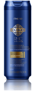 Domix, Шампунь с кератином для восстановления поврежденных волос Gold Black RMC System Q+ Shampoo, 300 мл Amend