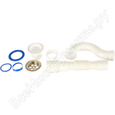 Прямоточный сифон для душевого поддона unicorn g32 1.1/2 х40 c универсальной гофротрубой 40х40/50 ис.110381