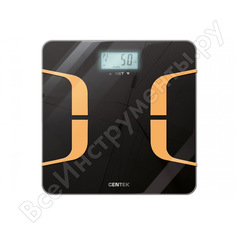 Напольные весы centek smart фитнес индекс массы тела, lcd 65x28, размер 26х26см ct-2431