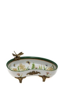 Блюдо со стрекозой 21x12x10 см ГЛАСАР