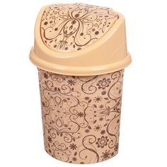 Мусорный контейнер, 8 л, с подвесной крышкой Виолет 0408/70 Элегант светлый Violet