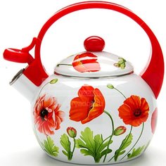 Чайник эмалированный Mayer&Boch Маки 23867 со свистком, 2.2 л