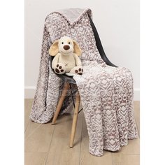 Плед Silvano евро (200х220 см) полиэстер, Версаль вензеля капучино