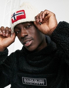 Белая шапка-бини с помпоном Napapijri Semiury 3-Белый