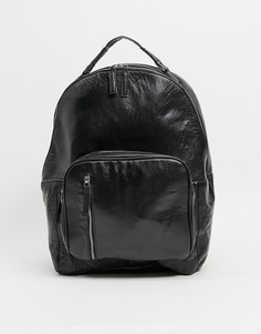 Черный рюкзак из кожи с естественной лицевой поверхностью Bolongaro Trevor