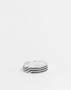 Серебристое кольцо с линейной гравировкой DesignB-Серебристый