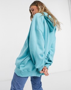 Oversized-худи бирюзового цвета Bershka-Синий