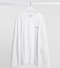 Белый oversized-лонгслив с принтом логотипа COLLUSION