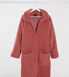 Длинное пальто из искусственного меха Brave Soul Plus-Розовый